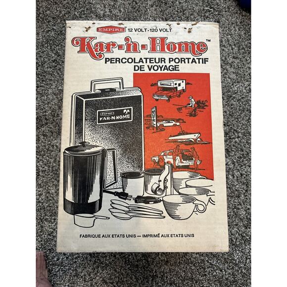 Vintage Empire Kar-n-Home 16pc Travel Kit Coffee Maker‎ Model #1670-25; - Picture 1 of 9